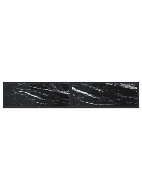 Konsoles galdiņš, marmora raksts, 180x35x75,5 cm, rūdīts stikls