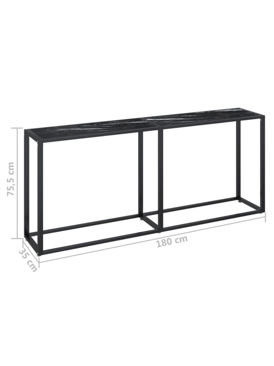 Konsoles galdiņš, marmora raksts, 180x35x75,5 cm, rūdīts stikls