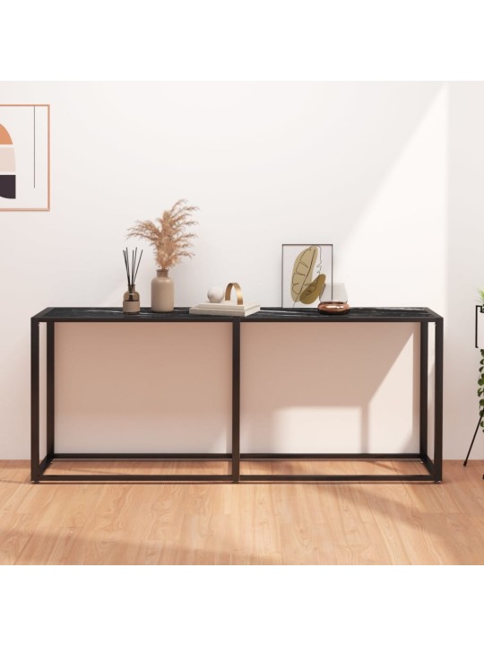 Konsoles galdiņš, marmora raksts, 180x35x75,5 cm, rūdīts stikls