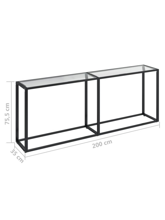 Konsoles galdiņš, 200x35x75,5 cm, caurspīdīgs rūdīts stikls