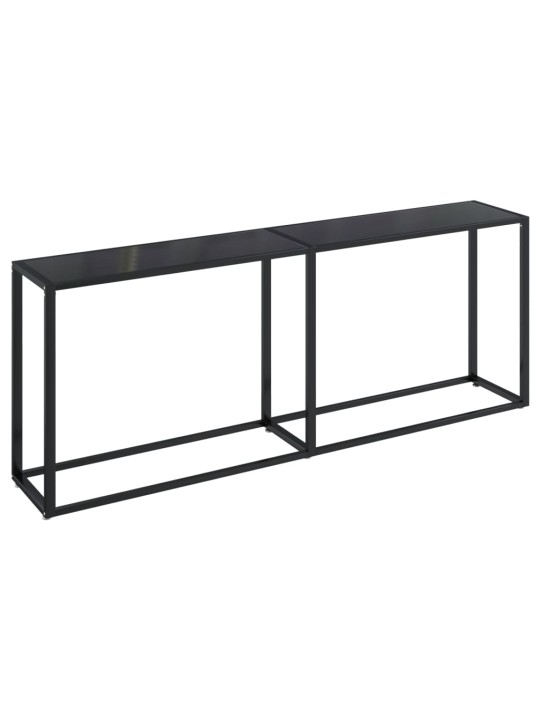 Konsoles galdiņš, melns, 200x35x75,5 cm, rūdīts stikls