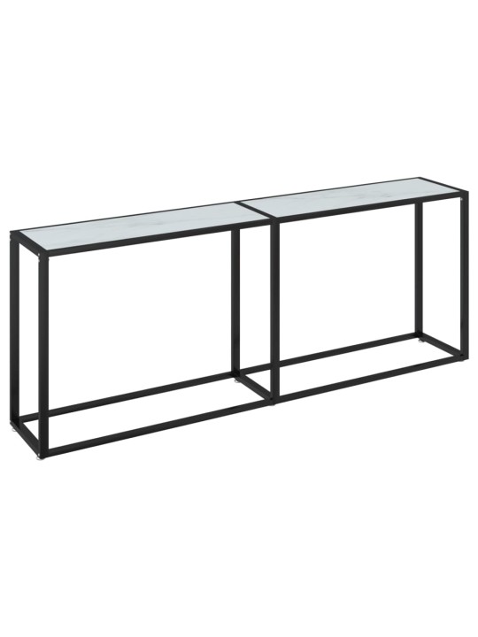 Konsoles galdiņš, marmora raksts, 200x35x75,5 cm, rūdīts stikls