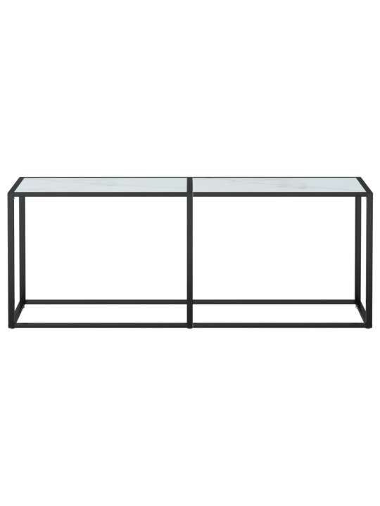 Konsoles galdiņš, marmora raksts, 200x35x75,5 cm, rūdīts stikls