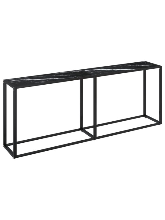 Konsoles galdiņš, marmora raksts, 200x35x75,5 cm, rūdīts stikls