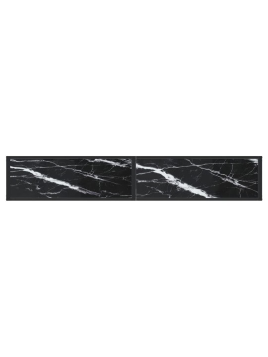 Konsoles galdiņš, marmora raksts, 200x35x75,5 cm, rūdīts stikls
