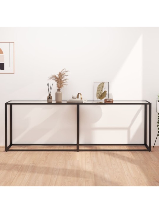 Konsoles galdiņš, 220x35x75,5 cm, caurspīdīgs rūdīts stikls