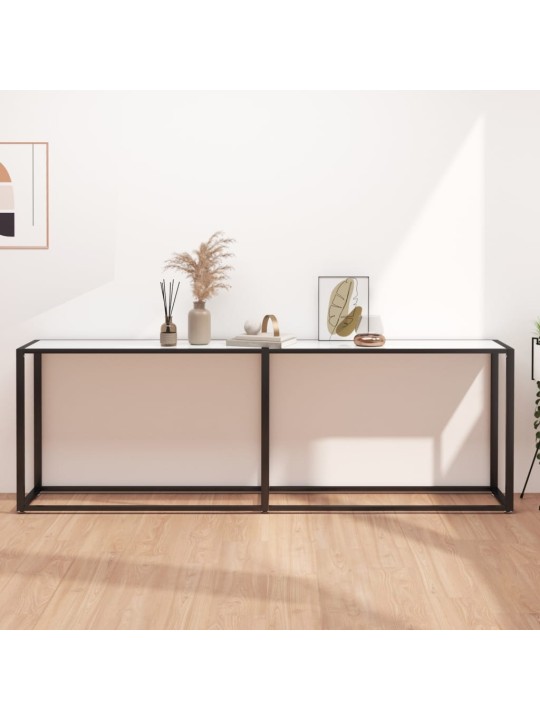 Konsoles galdiņš, marmora raksts, 220x35x75,5 cm, rūdīts stikls