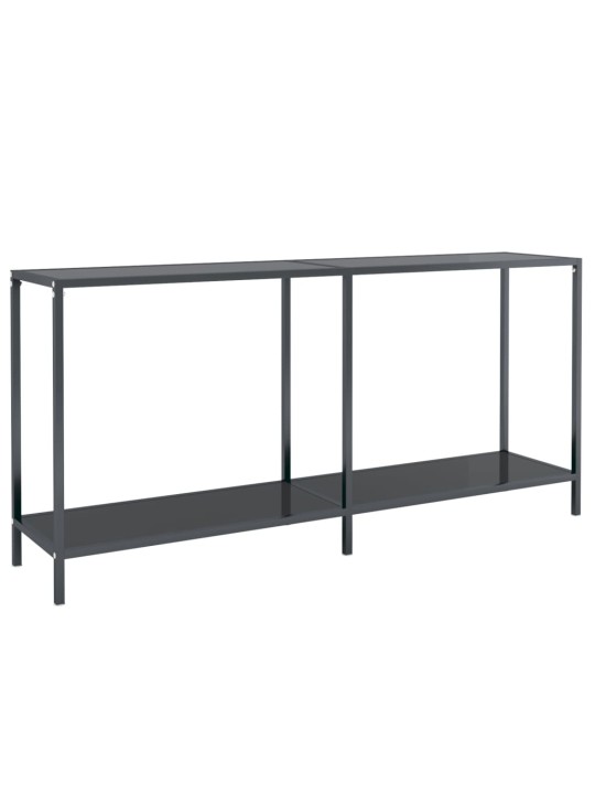 Konsoles galdiņš, 160x35x75,5 cm, rūdīts stikls, melns