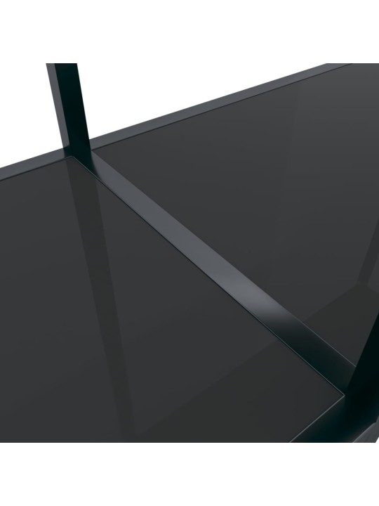 Konsoles galdiņš, 160x35x75,5 cm, rūdīts stikls, melns