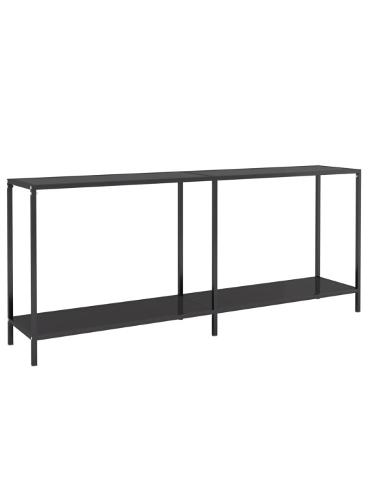 Konsoles galdiņš, 180x35x75,5 cm, rūdīts stikls, melns