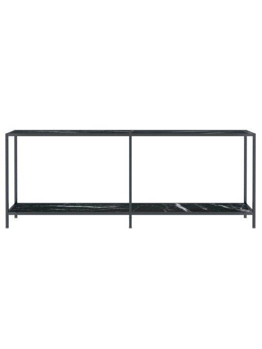 Konsoles galds, 200x35x75,5 cm, rūdīts stikls, melns