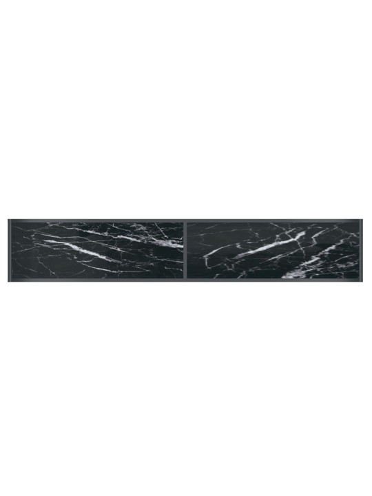 Konsoles galds, 200x35x75,5 cm, rūdīts stikls, melns