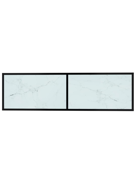 Tv plaukts, 140x40x40,5 cm, rūdīts stikls, balts marmora raksts