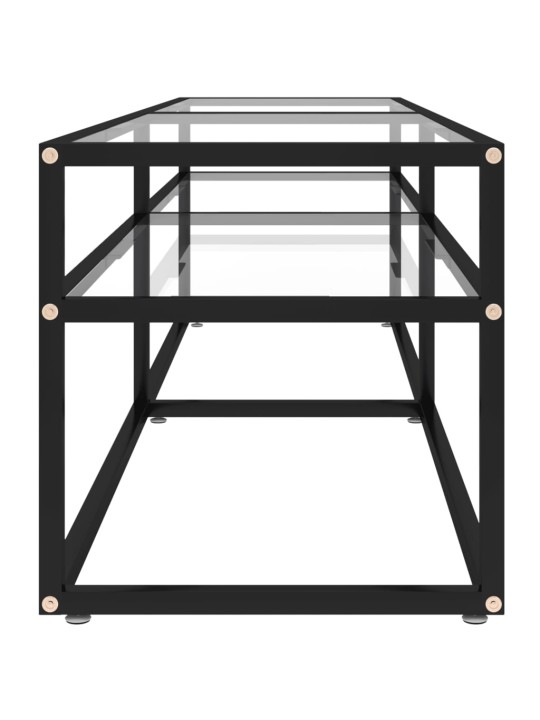 Tv plaukts, 160x40x40,5 cm, caurspīdīgs rūdīts stikls