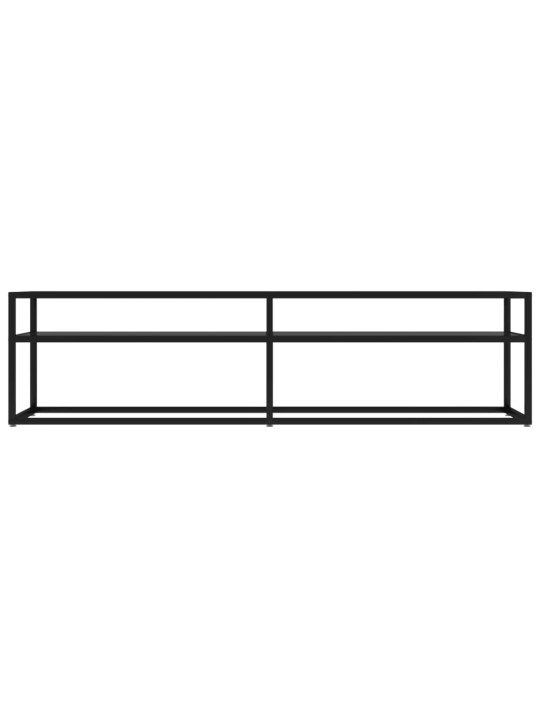 Tv plaukts, melns, 160x40x40,5 cm, rūdīts stikls