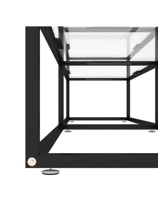 Tv plaukts, 180x40x40,5 cm, caurspīdīgs rūdīts stikls