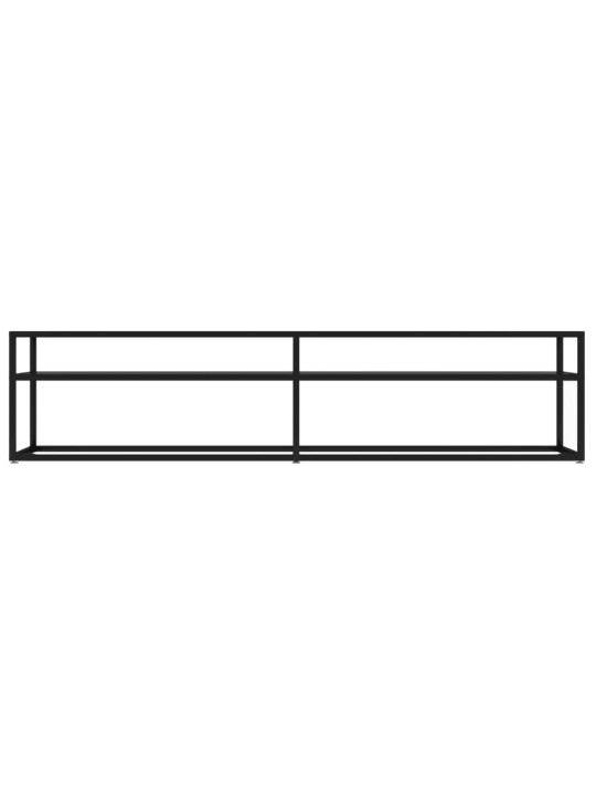 Tv plaukts, melns, 180x40x40,5 cm, rūdīts stikls