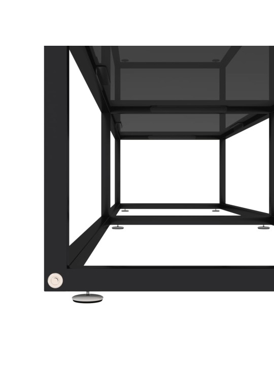 Tv plaukts, melns, 180x40x40,5 cm, rūdīts stikls