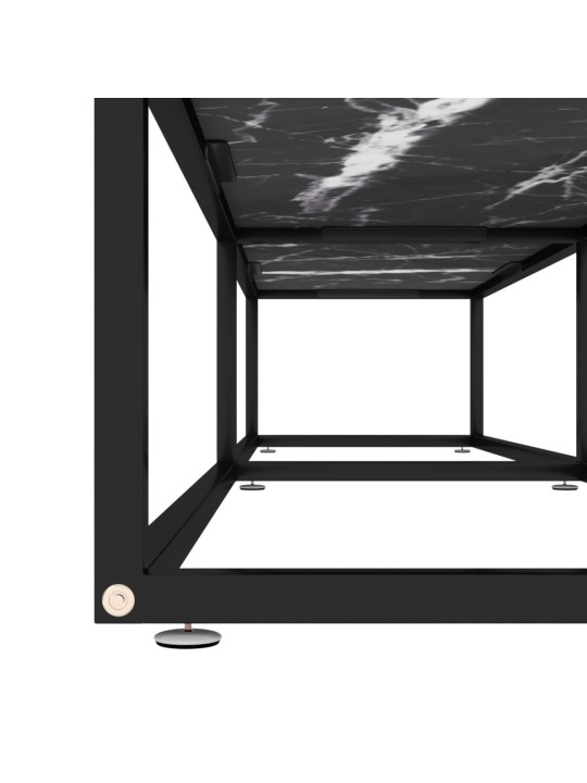 Tv plaukts, 180x40x40,5 cm, rūdīts stikls, melns marmora raksts