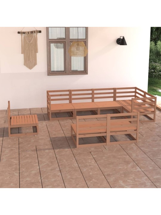 8-daļīgs dārza atpūtas mēbeļu komplekts, brūns priedes koks