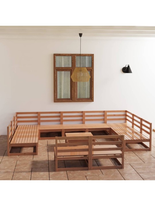 12-daļīgs dārza atpūtas mēbeļu komplekts, priedes masīvkoks
