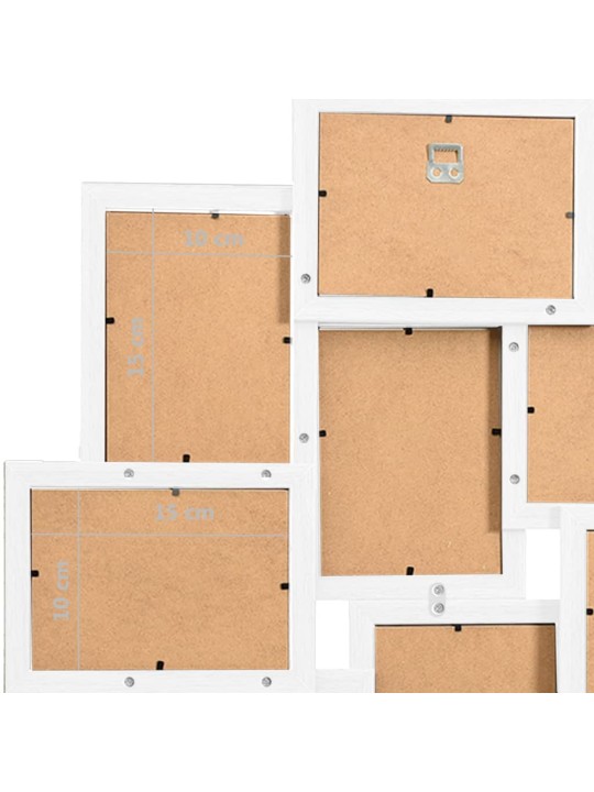 Kolāžas foto rāmis, 10x(10x15 cm) attēliem, balts mdf