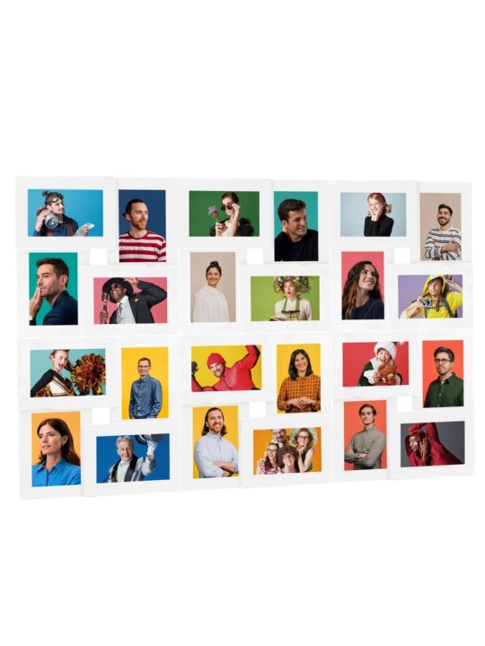 Kolāžas foto rāmis, 24x(10x15 cm) attēliem, balts mdf