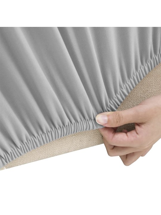 Elastīgs dīvāna pārvalks, pelēks poliesters