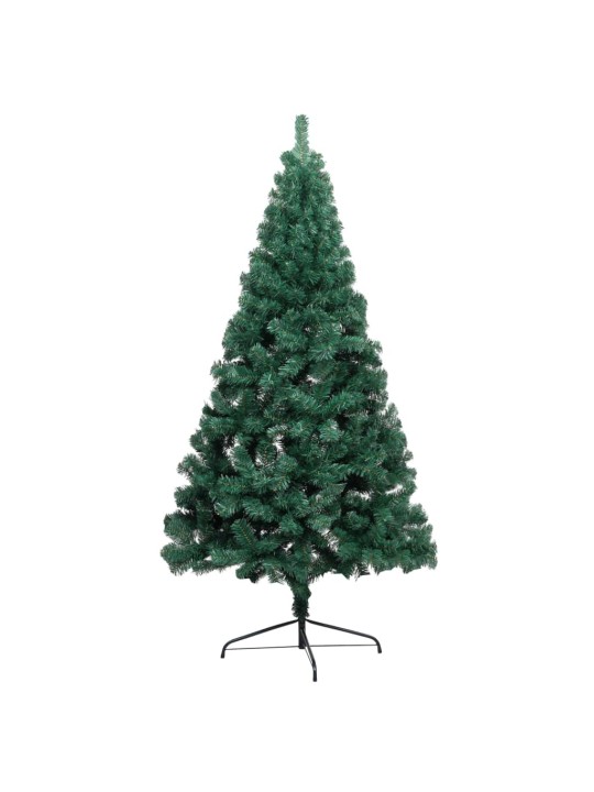 Izgaismota ziemassvētku egle ar rotājumiem, zaļa, 120 cm