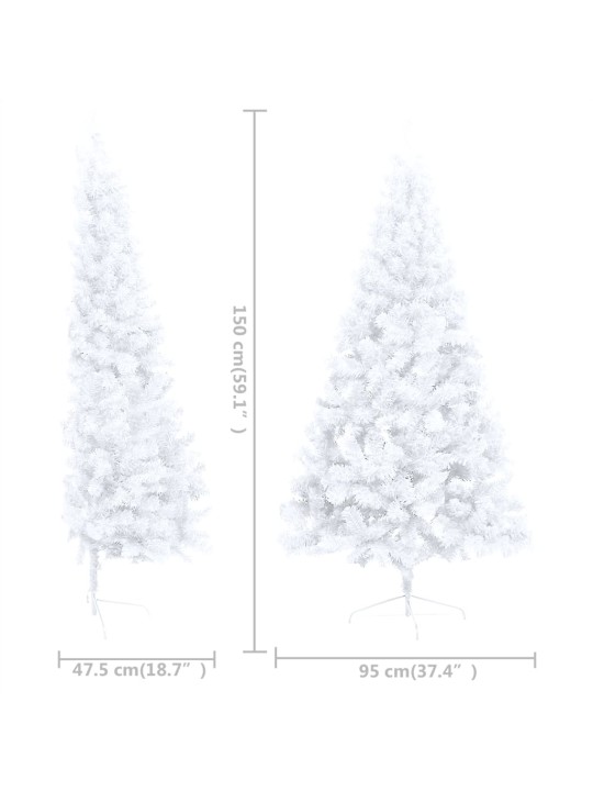 Izgaismota ziemassvētku egle ar rotājumiem, balta, 150 cm