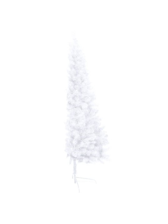 Izgaismota ziemassvētku egle ar rotājumiem, balta, 150 cm