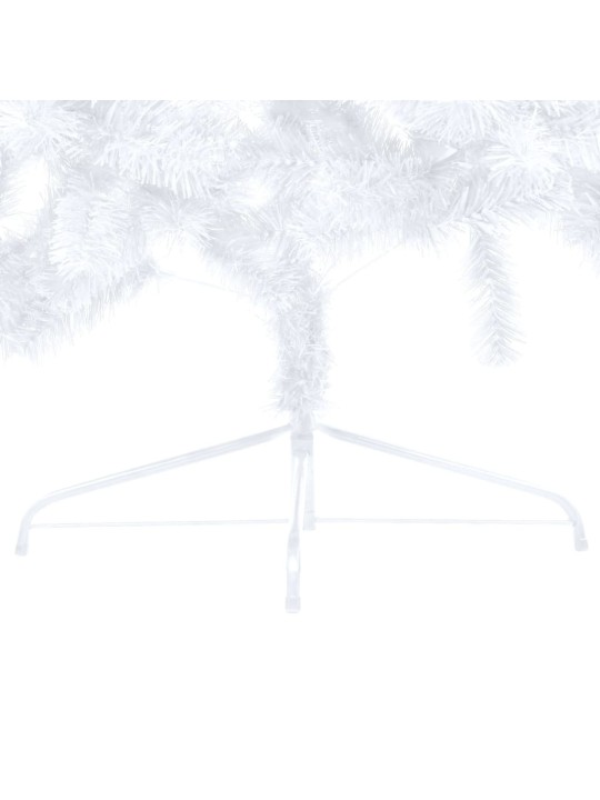 Izgaismota ziemassvētku egle ar rotājumiem, balta, 150 cm
