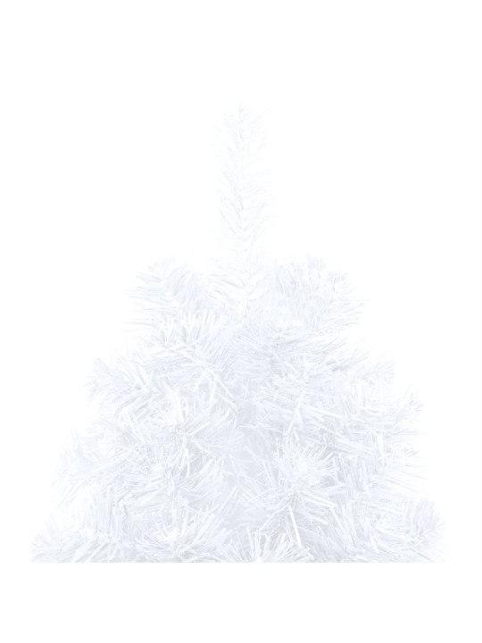 Izgaismota ziemassvētku egle ar rotājumiem, balta, 150 cm