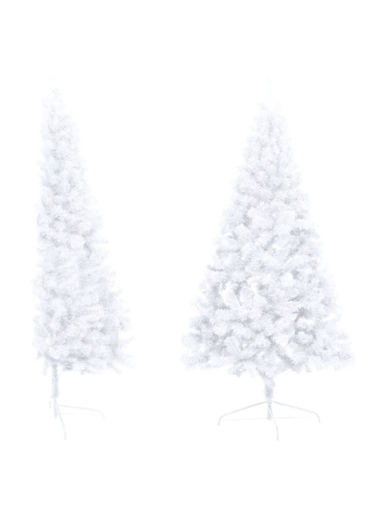 Izgaismota ziemassvētku egle ar rotājumiem, balta, 150 cm