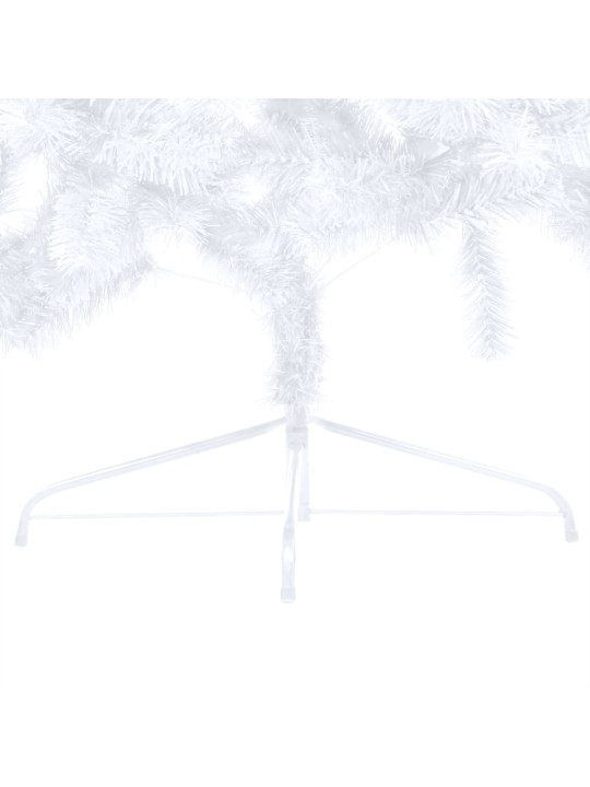 Izgaismota ziemassvētku egle ar rotājumiem, balta, 150 cm