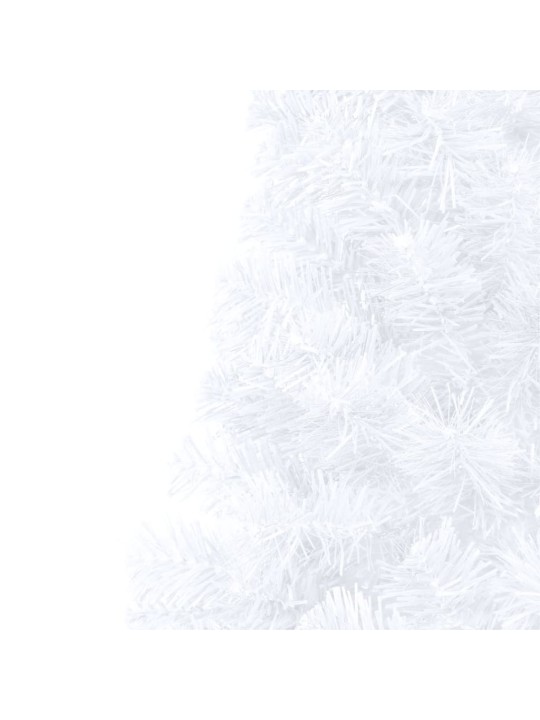 Izgaismota ziemassvētku egle ar rotājumiem, balta, 150 cm