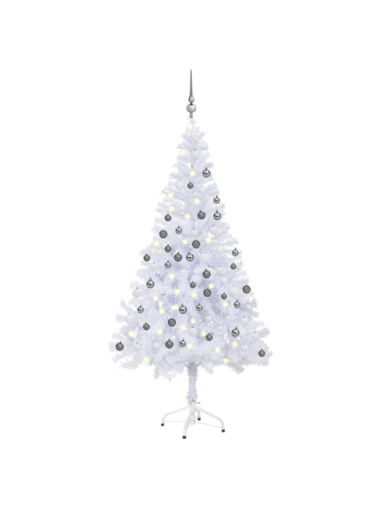Mākslīgā ziemassvētku egle ar rotājumiem, 150 cm, 380 zari