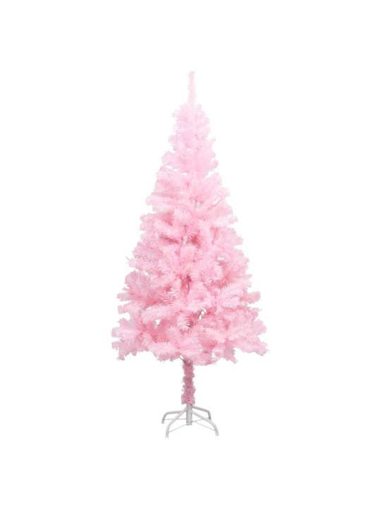 Izgaismota mākslīgā Ziemassvētku egle ar rotājumiem, 150cm, PVC