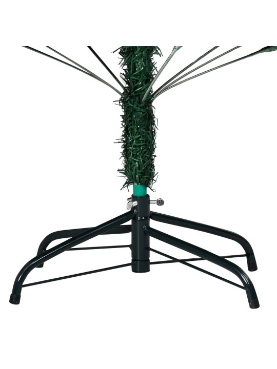 Izgaismota Ziemassvētku egle ar rotājumiem, zaļa, 240 cm, PVC