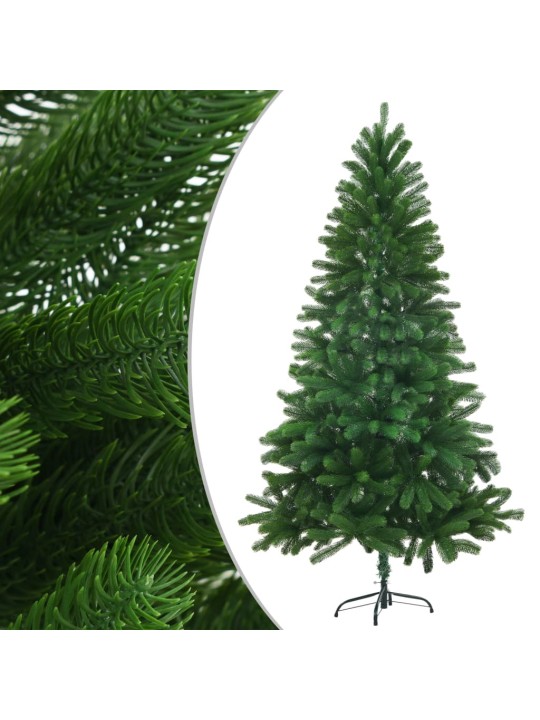 Izgaismota Ziemassvētku egle ar rotājumiem, zaļa, 150 cm