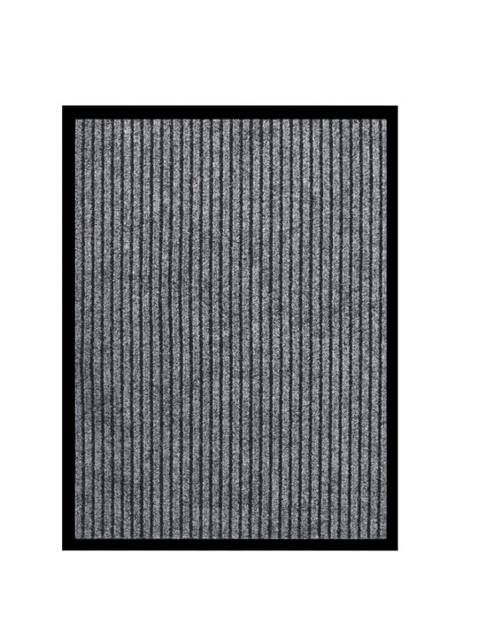 Durvju paklājs, svītrains, pelēks, 60x80 cm