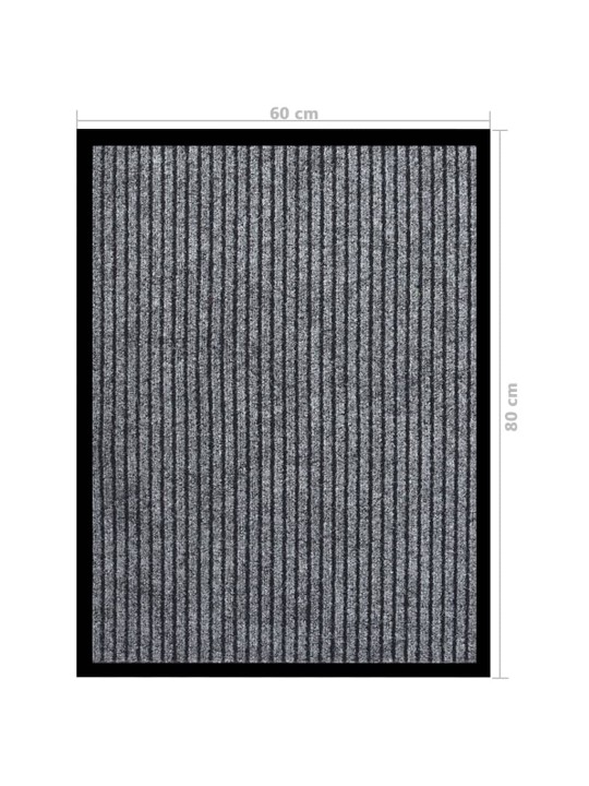 Durvju paklājs, svītrains, pelēks, 60x80 cm