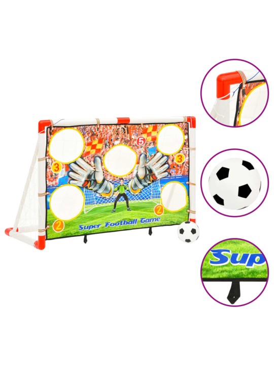 Bērnu futbola vārtu komplekts ar sienu, 120x51x77,5 cm