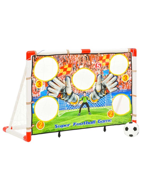 Bērnu futbola vārtu komplekts ar sienu, 120x51x77,5 cm