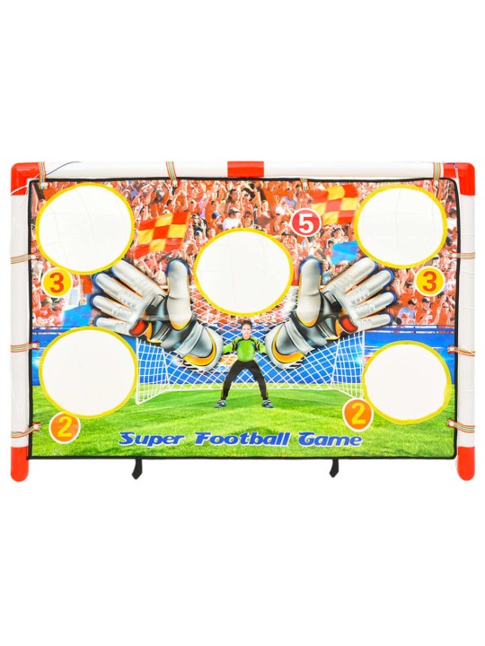 Bērnu futbola vārtu komplekts ar sienu, 120x51x77,5 cm