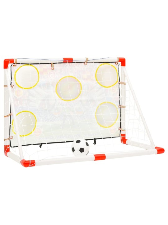 Bērnu futbola vārtu komplekts ar sienu, 120x51x77,5 cm