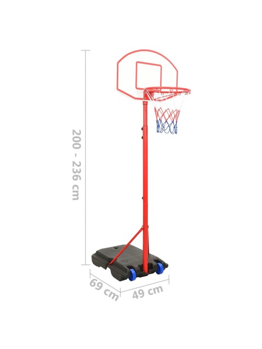 Basketbola komplekts, regulējams, 200-236 cm, pārvietojams