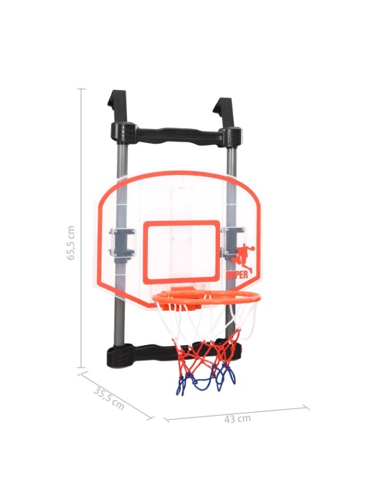 Bērnu basketbola komplekts, liekams pie durvīm, regulējams