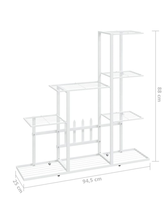 Puķu statīvs, 94,5x25x88 cm, balts metāls