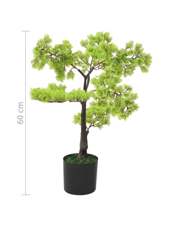 Mākslīgais ciprases bonzai ar podiņu, 60 cm, zaļš